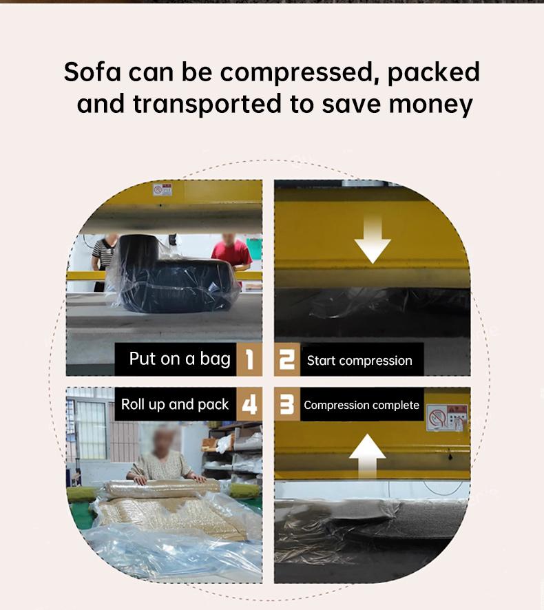 QIMENG U-Shape Modular Sectional Sofa Bed, 3-Package Shipping, Compressed Corduroy & Soft Velvet Fabric, Space-Efficient Deep-Seat Modern Sleeper Floor Sofa for Living Room, Convertible Indoor Sofas, Sofas Living Room