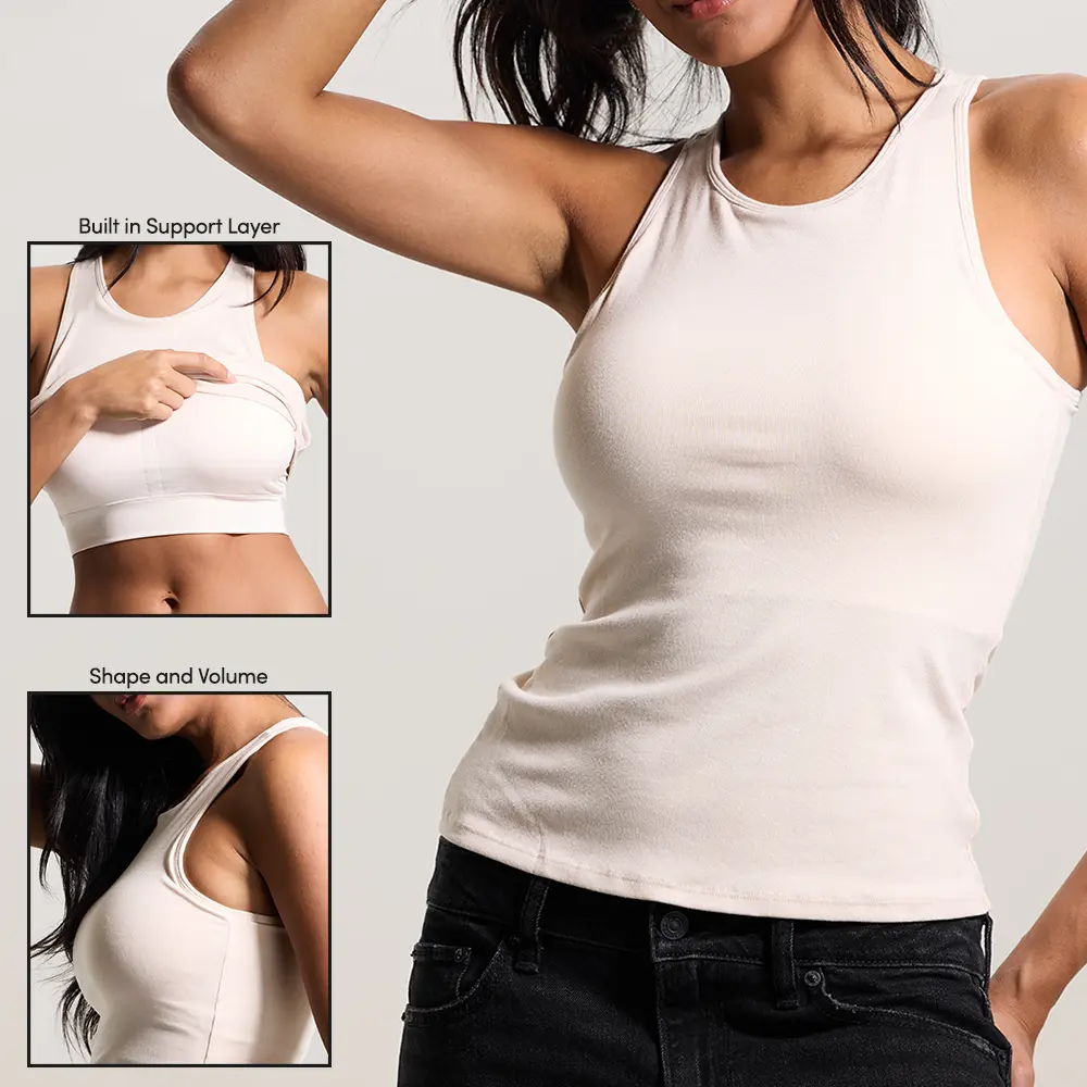 klassy Loose High Neck Brami Racerback with Minimalist Fit