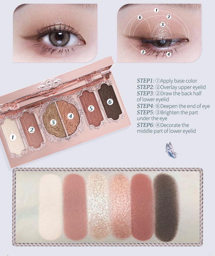 Flower Knows Butterfly Cloud Collar Collection Embossed Six-Color Makeup Palette