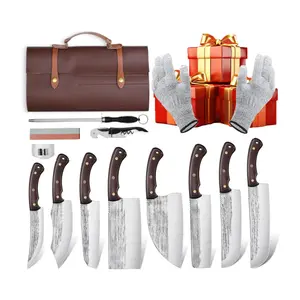 TIJERAS 14PCS Butcher Knife Set for Meat Cutting, Premium Chef Knives with Bag, BBQ Cooking Kitchen Knives Set, Christmas Gifts for Men Women Visit the TIJERAS Store