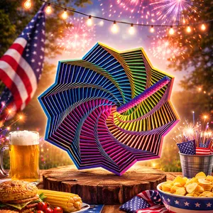 3D printing-Expanded Sensory Fidget Star with Handle - Sight and Sound with Hypnotic Visual Fidget Toy   Gift Valentine's Day gift  Gatherings, relaxation, stress relief