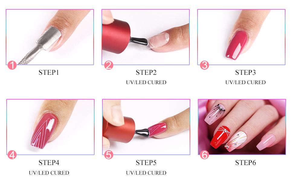 SAVILAND Spider Gel Nail Art Set – 6-Color (White, Black, Red, Blue, Gold, Silver) Wire Drawing Gel Polish with Nail Brushes for Line Design, Painting & Nail Art DIY