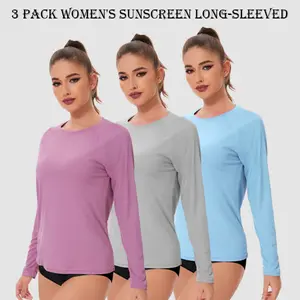 Veldtholos Women's 3pcs Rash Guard UPF 50+ SPF UV Protection Long Sleeve Swim Shirt for Workouts Hiking & Outdoor Activities