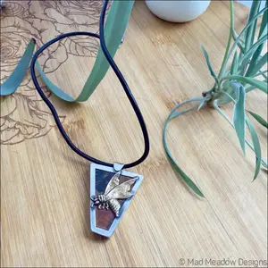 Queen Bee Sterling Silver Pendant Necklace with Jasper Accent