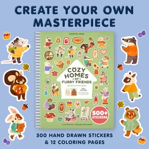 Cozy Homes of Furry Friends Sticker Book