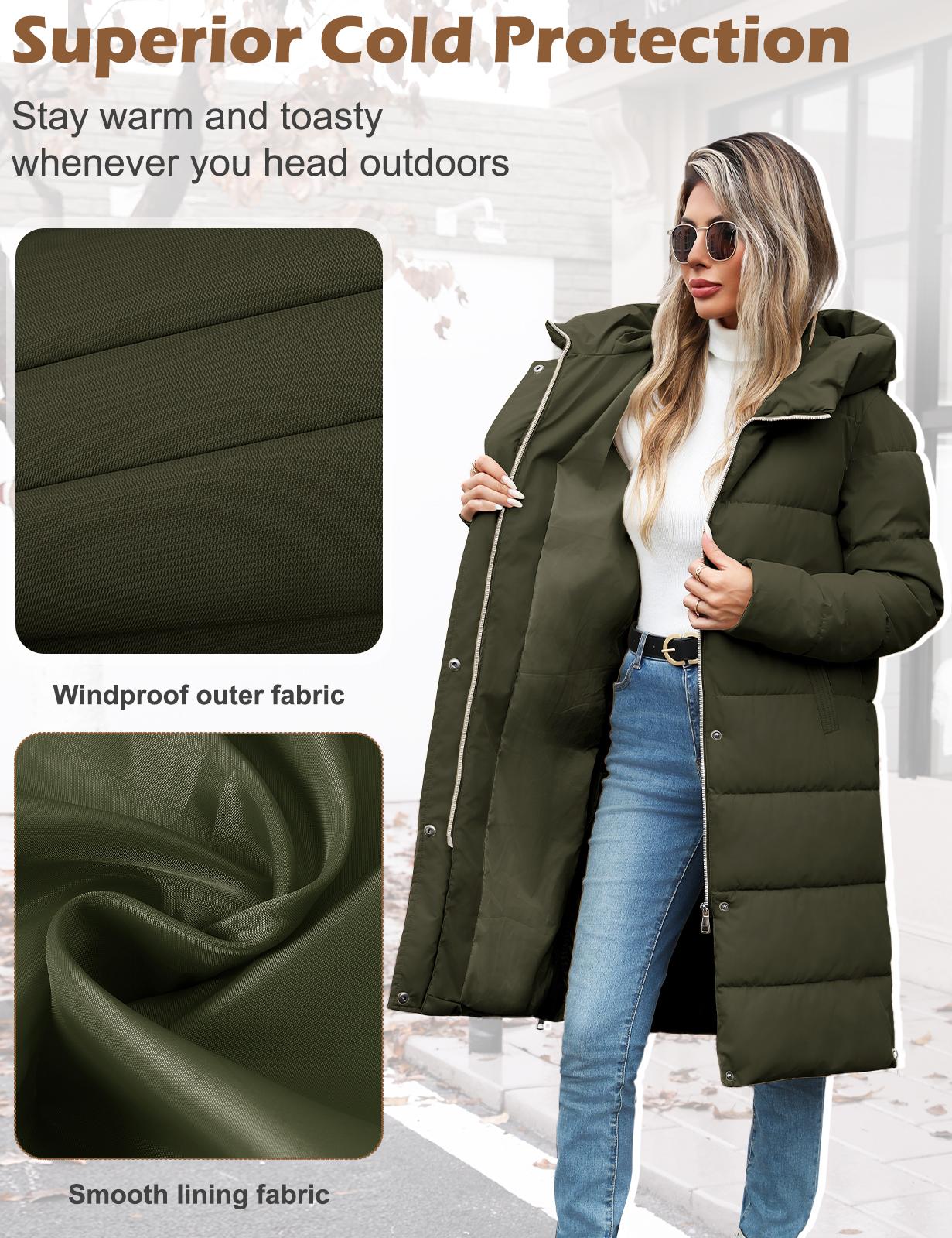 UMIPUBO Sales Womens Winter Long Puffer Coats Down Thicken Warm Quilted Jacket Mid-Length with Side Zipper and Hood Outerwear UMIPUBO Sales Womens Winter Long Puffer Coats Down Thicken Warm Quilted Jacket Mid-Length with Side Zipper and Hood Outerwear