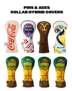 Collaboration Hybrid Head Covers TMNT, Top Gun, South Park, NASA Donatello, Raphael, Leonardo, Michelangelo Fits Callaway, Titleist, Ping, PXG, Nike, TaylorMade Fun, Cute, Trendy Design