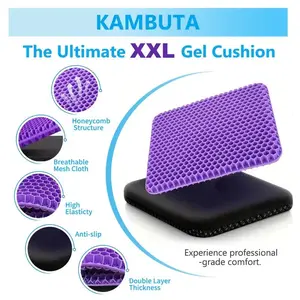Upgraded XXL Gel Cushion Oversized Breathable Mesh Pad for Office Chair Car Truck Driver Non Slip High Elasticity Comfort