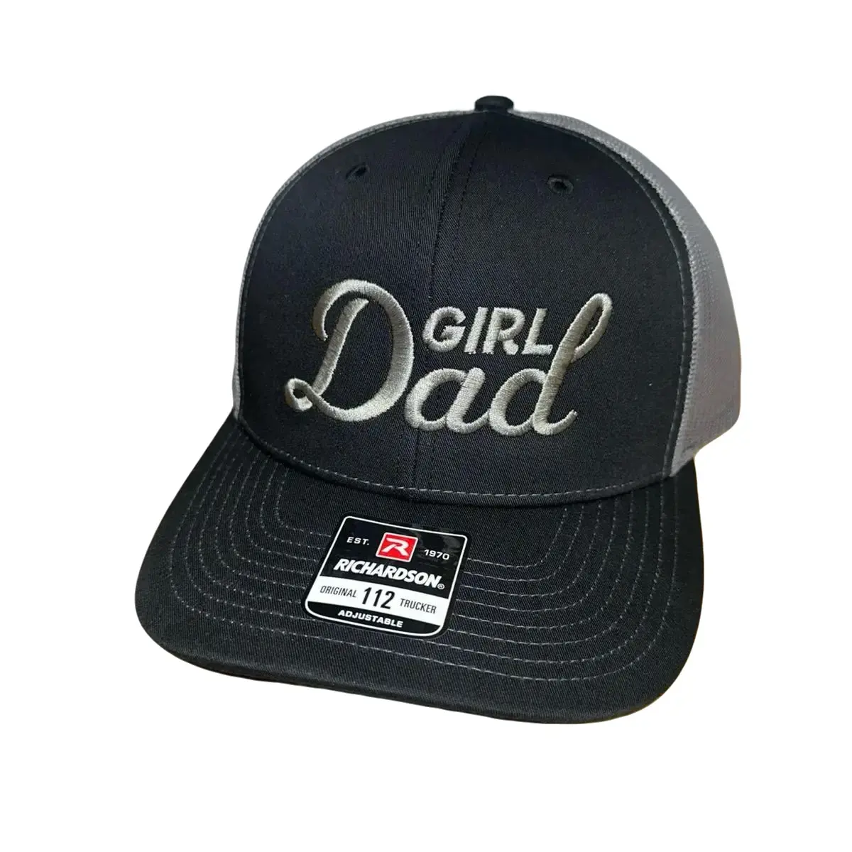 Girl Dad Embroidered Richardson Hat, Black/Charcoal, Personalized Gift