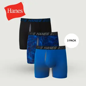 Hanes Men's X-Temp Underwear Boxer Briefs Pack, 3-Pack, Total Support Pouch