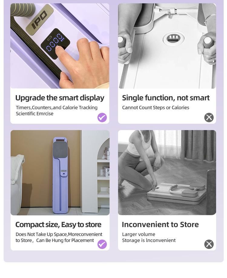 IPO Multi-functional Adjustable Ab Exercise Board Home Pilates Reformer with Upgrade LCD count display Core Strength Training Abdominal Crunch Machine Roller IPO Multi-functional Adjustable Ab Exercise Board Home Pilates Reformer with Upgrade LCD count display Core Strength Training Abdominal Crunch Machine Roller