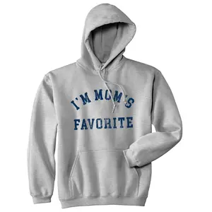 Im Moms Favorite Unisex Hoodie Funny Sarcastic Family Sibling Hooded Sweatshirt Unisex Vintage Fashion Hoodies Funny Sarcastic Pullover Novelty Sweatshirt Light Grey