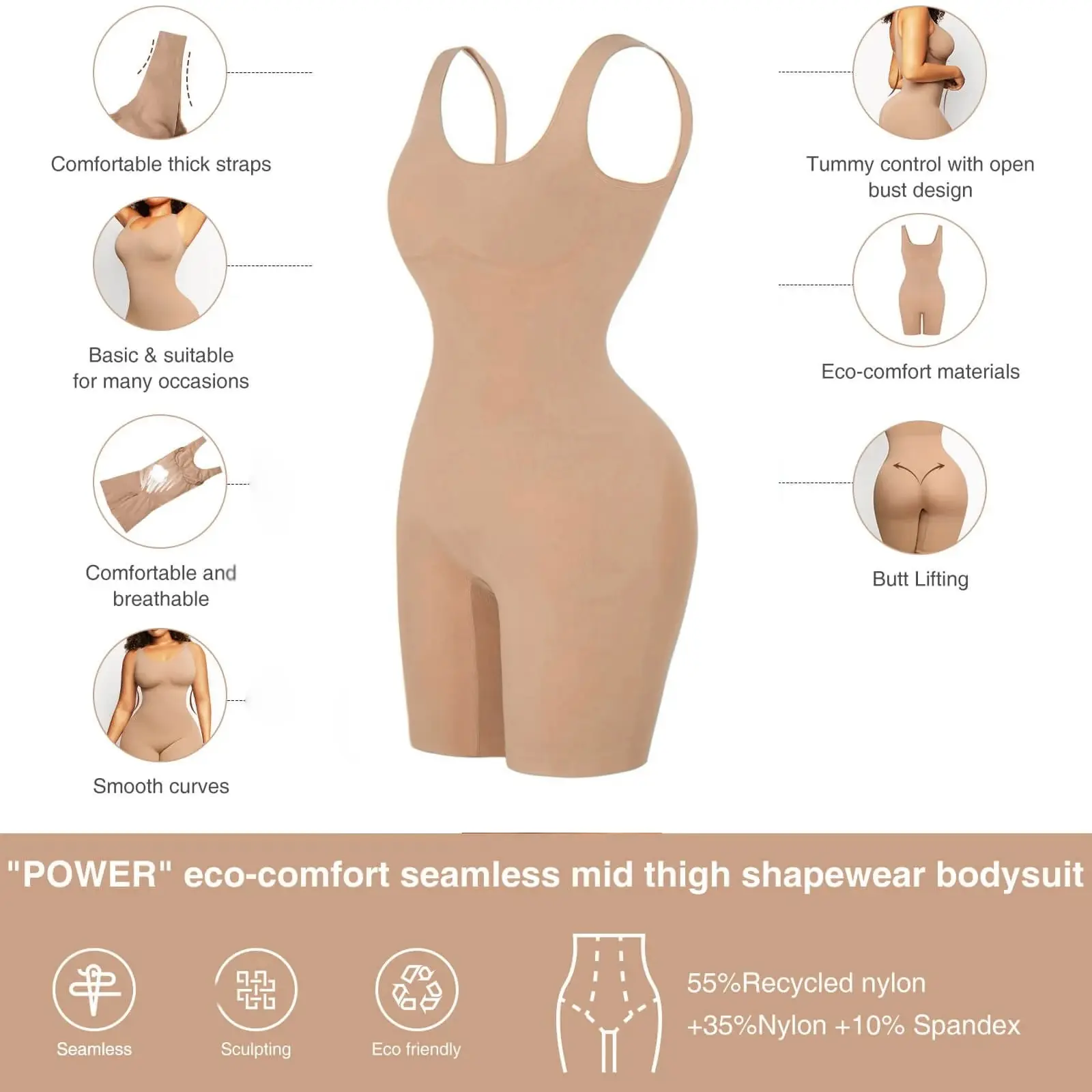 2 PK CARINAS SEAMLESS SHAPE WEAR (2 SEAMLESS SHAPERS INCLUDED)