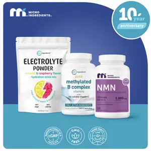 Drew Review's Balanced Vitality Bundle: NMN complex 1000mg Capsules, Electrolyte Powder (Lemon Raspberry Flavor), Methylated B Complex Capsules