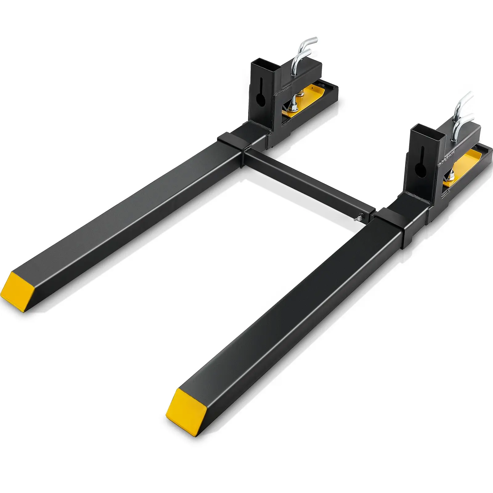 【Summerfinds】VEVOR Pallet Forks 4000 lbs Clamp on Pallet Forks60" Total Length Heavy Duty Pallet Forks with Adjustable Stabilizer BarTractor Bucket Forks for Tractor AttachmentsSkid SteerLoader Bucket