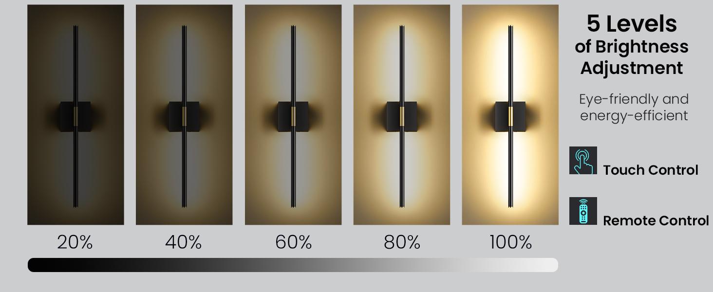 【Non-Removable Battery】Battery Operated Wall Lights Set of Two, Non-Removable Battery, 10000mAH Rechargeable Wall Lamps with Remote Control, Dimmable Black Gold LED Wireless Wall Sconces for Bedroom, Living Room, Hallway, Dining Room, 360° Rotate 3CCT