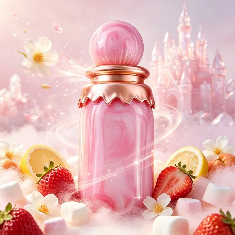 Women's Marshmallow Blush Creamy Whipped Body Mist Perfume Bottle (3.4 fl oz, 3-3.9 fl oz Range) - Long Lasting Perfumes, Fresh Strawberry Sweet Fruity, Warm Gourmand Floral, Vanilla Fragrance, Daily Spray for Young Girls