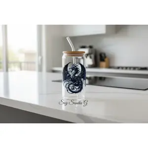 Blue Metallic Dragon - UVDTF Wrap for cups/hard surfaces sticker Custom