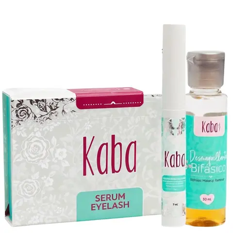 Kaba Eyelash Growth Serum for Longer, Thicker & Stronger Eyelashes with Essential Oils. Dermatologist Tested. Includes Makeup Remover Oil - Improved Formula