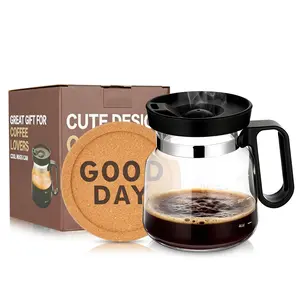 compact novelty mug 16 oz Coffee Pot Mug Mini Leak-Proof Lid Heat-Resistant Glass Cup Ideal Gift for Coffee Lovers with Free Coaster 1 Piece