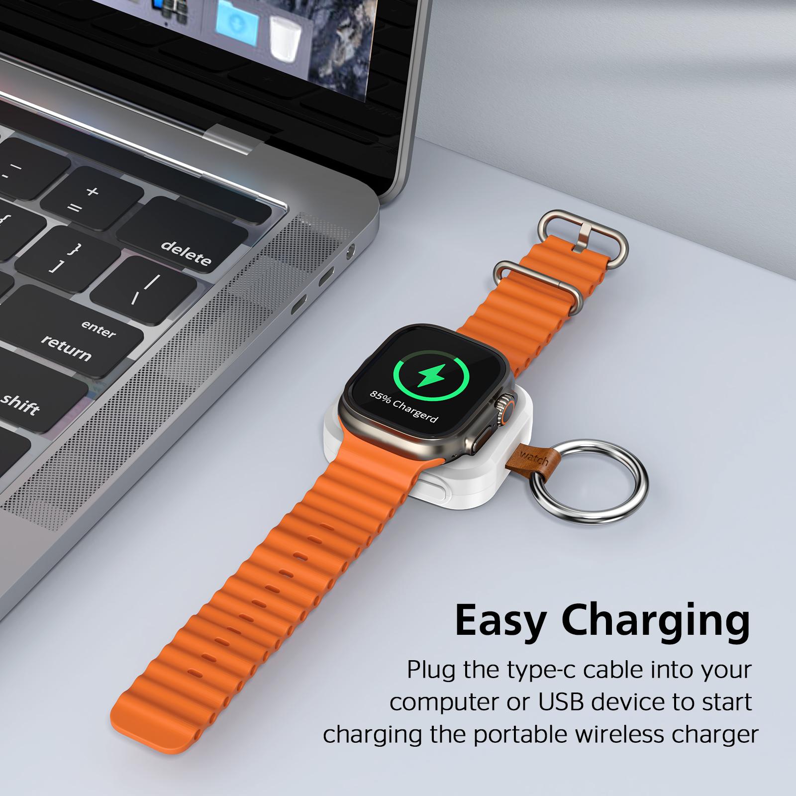 Magnetic Watch Charger Compatible with Apple Watches, Wireless Portable Charging Solution, 1200mAh Fast Charge, Smartwatch Travel Essential