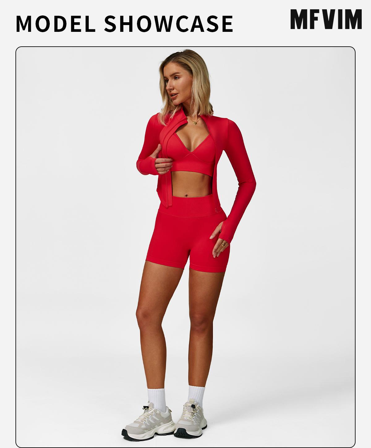 MFVIM Women's Sports Three-Piece Set Impact Compression Outdoor Fitness Running Activewear Versatile Everyday Workout High Waist Butt Lifting Yoga Pants SpringStatements