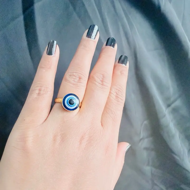 Panchadhatu Evil Eye Ring for Women, Non-Tarnish Fashion Costume Jewelry for Casual Daily-Wear, Jewelry For Women