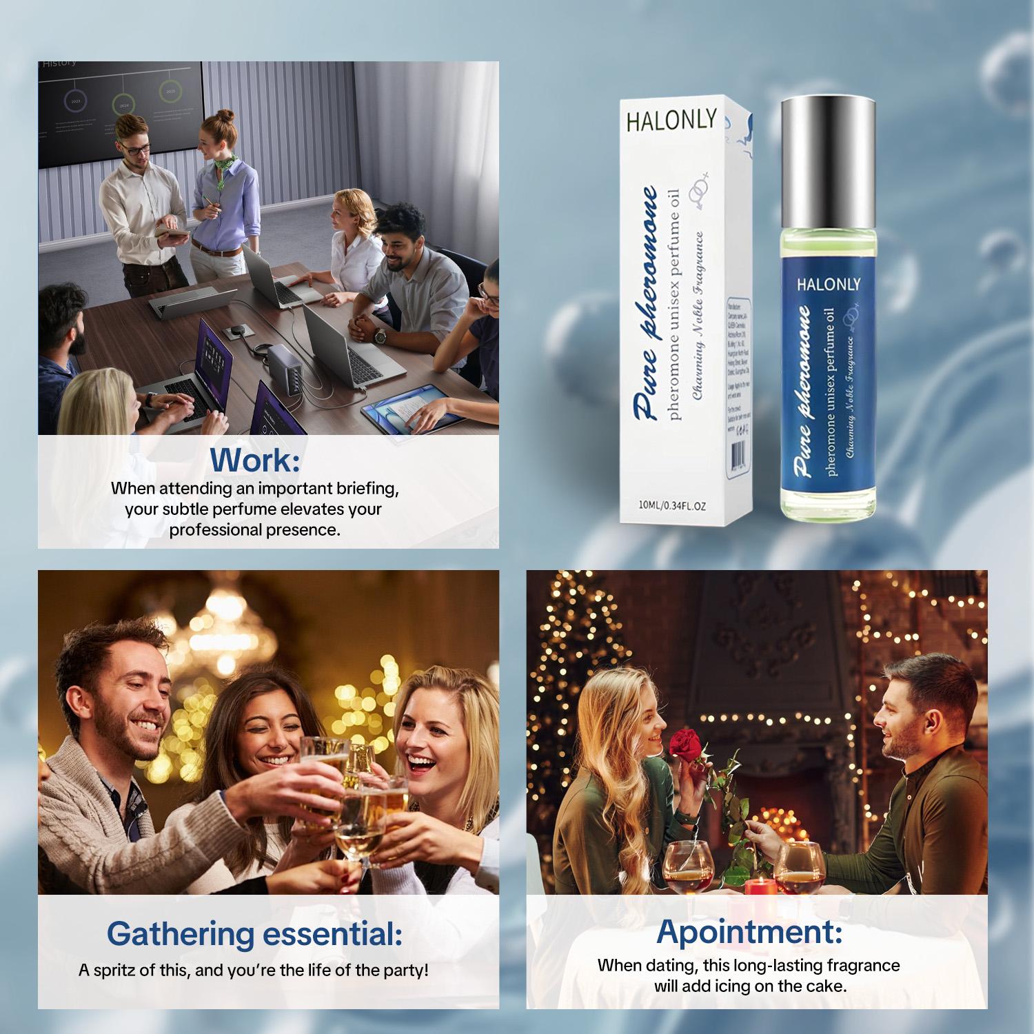 【Halonly】Roll-On Perfume - Unisex Pheromone Infused Essential Oil Perfume - Natural Fragrance, Long-Lasting, TSA Ready