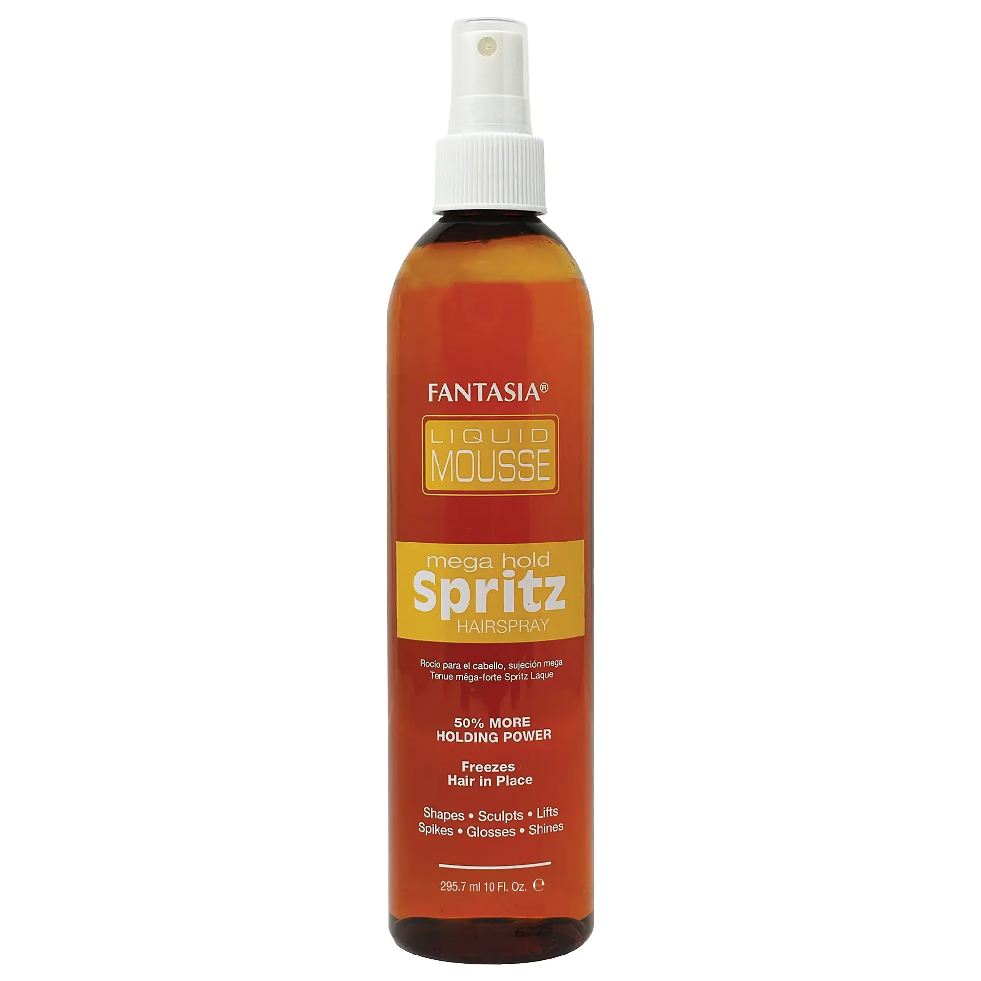 Fantasia Spritz Liquid Mousse Mega Hold 10 Ounce - Super Shine for Volume Texture Fullness Manageability Humidity Resistant Static Frizz Control Fast Drying