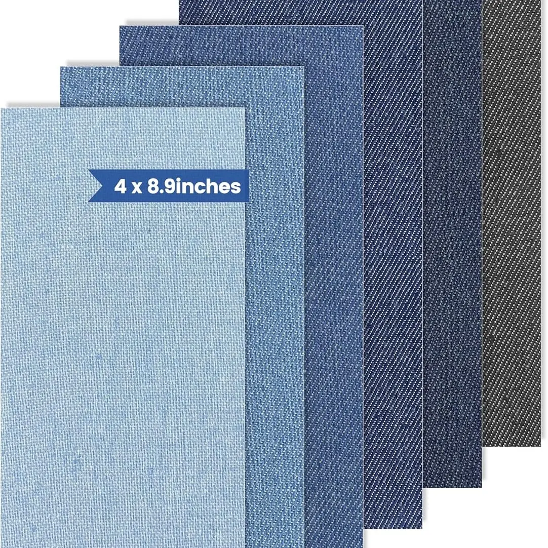 Denim Patches for Inside Jeans - Iron On Patches for Jeans - Jeans Patch for Repairing Pant Holes and Covering Imperfections, 6 Colors, Each Piece Measures 4 in x 8.9 in