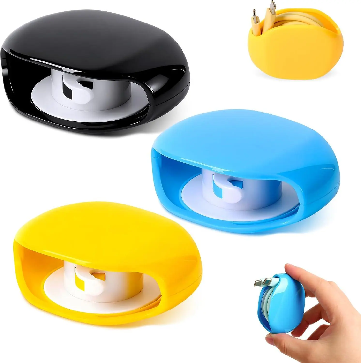 AUTOMATIC Cord Winder Wire / Wire Storage Housekeeper / Retractable Cord Organizer for USB Cables, Headphone Cable, Data Charging Cable and Other Cords.No More Tangled Cords!three colors