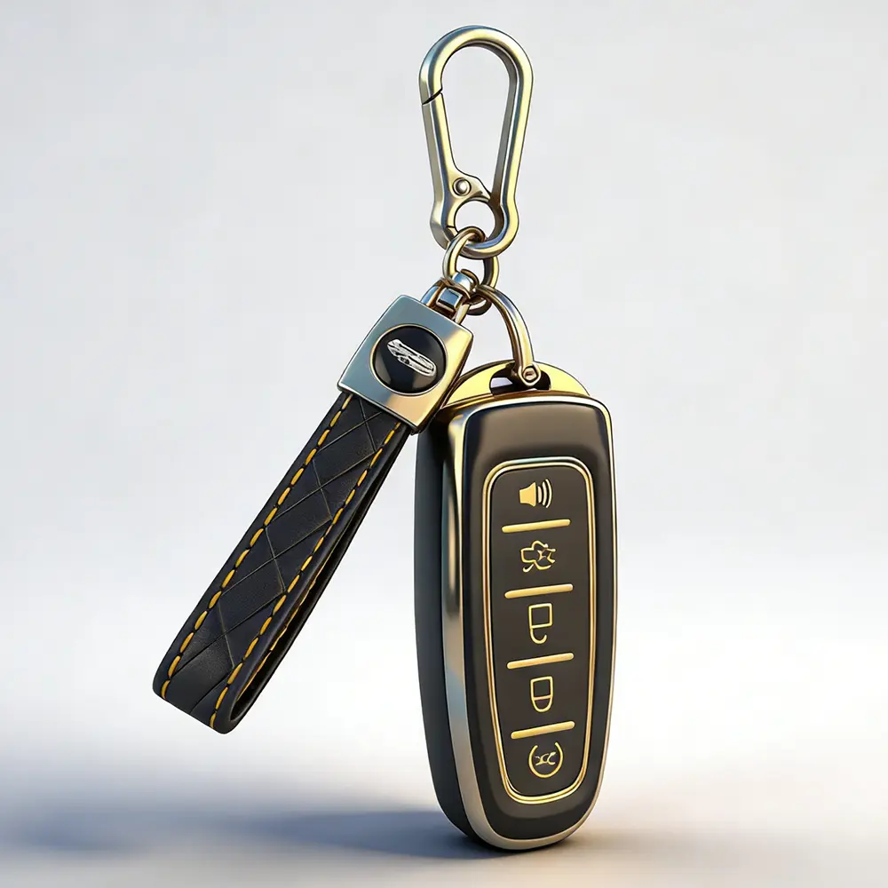 Ford Lincoln Rectangular Smart Remote Key Fob Cover with Keychain - Plastic Shell for Remote Protection, Daily Use Protective Case Compatible with Ford Edge, Escape, C-Max, Expedition, Explorer, Flex, Focus, Taurus & Lincoln MKS, MKT, MKX
