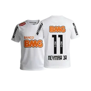 Neymar 2012 13 Home White Retro No.11 Short Sleeved Soccer Jerseys
