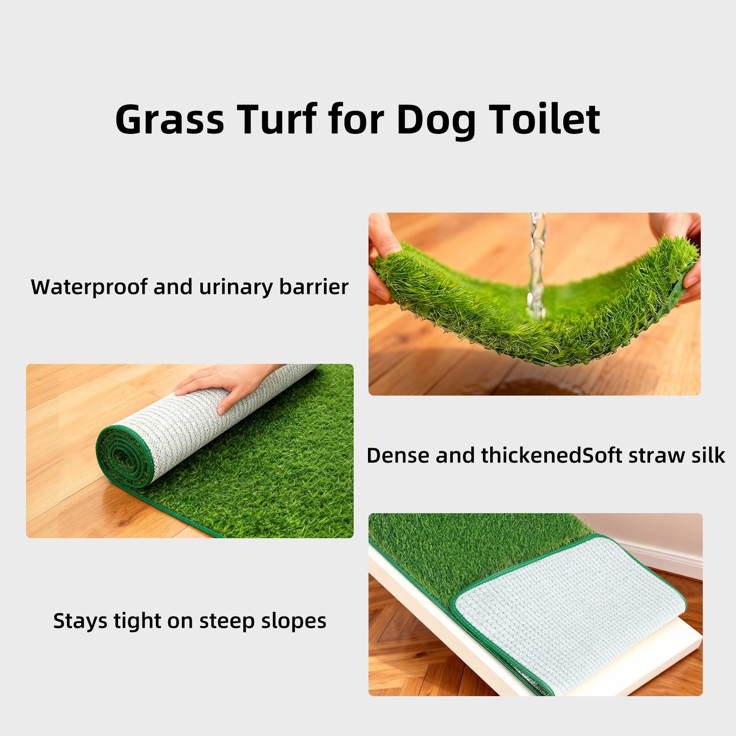 Washable Reusable Dog Training Mat - Odor-Resistant Realistic Lawn Design, Indoor Puppy Potty Solution, Convenient Cleaning Hygiene Pet Care, Absorbent Material Dog House Decoration