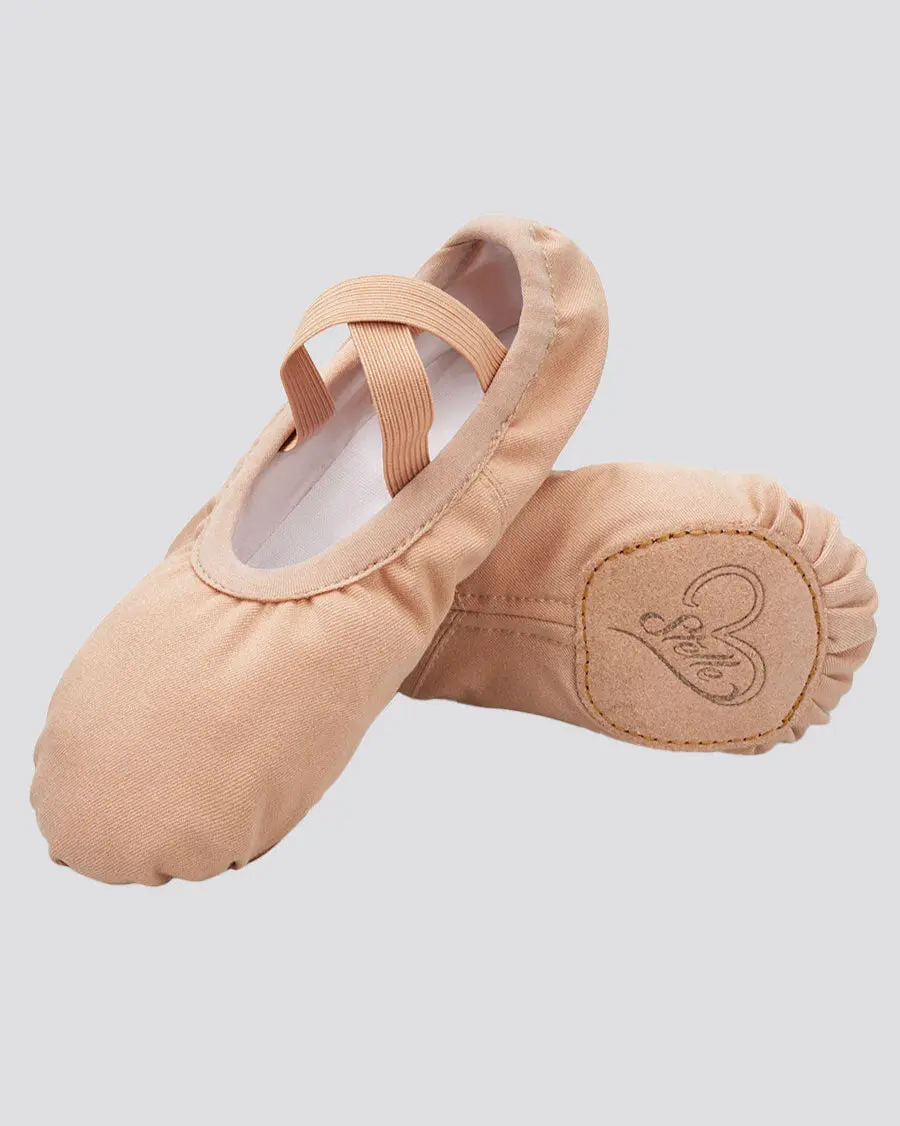 Iris Stretch Canvas Ballet Shoes for Adults & Beginners, Slip-Resistant Leather Split Sole with 4-Way Stretch for a Snug Fit, Stretch Soles