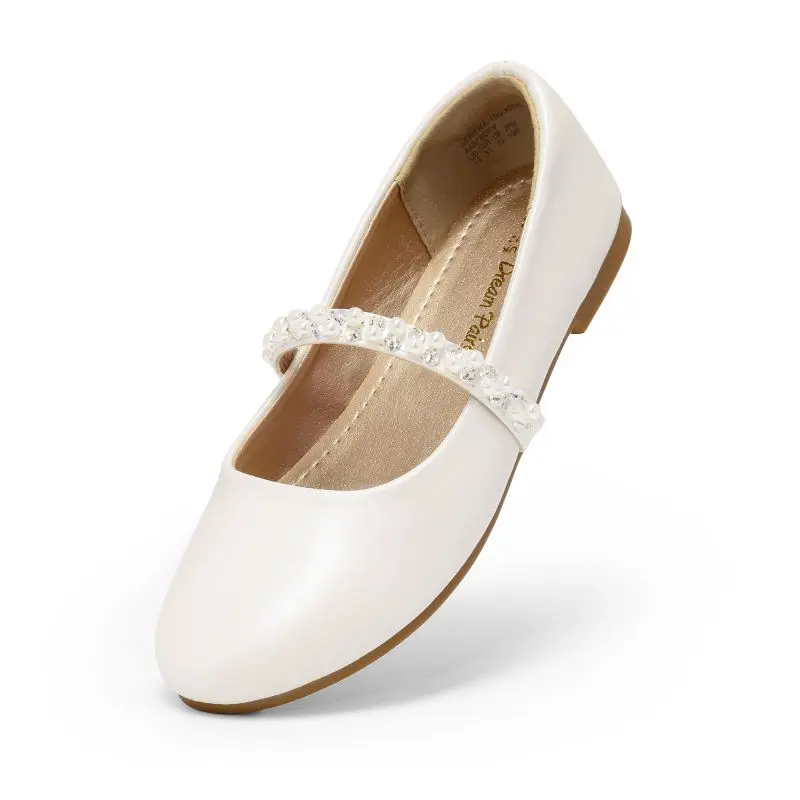 DREAM PAIRS Girl's 4-5 Years Mary Jane Ballerina Flats, Pearl Strap Glitter Footwear, Comfortable Spring Summer Kids Party Shoes, Mary Jane Flats, Toddler Flats, Girl Stuff