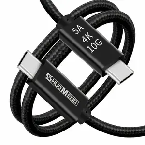 100W PD Fast Charging Type-C Braided Data Cable - 10Gbps High-Speed Transmission, 4K@60Hz Screen Projection, Aluminum Alloy Connector, Wear-Resistant Body, Universal for Smartphone, Cellphone, Laptop, Monitor, Electronic Devices, Charger Compatible