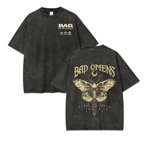 Bad Omens Retro Washed Print T-Shirt – A unisex retro rock-style T-shirt, casual short-sleeved streetwear style.