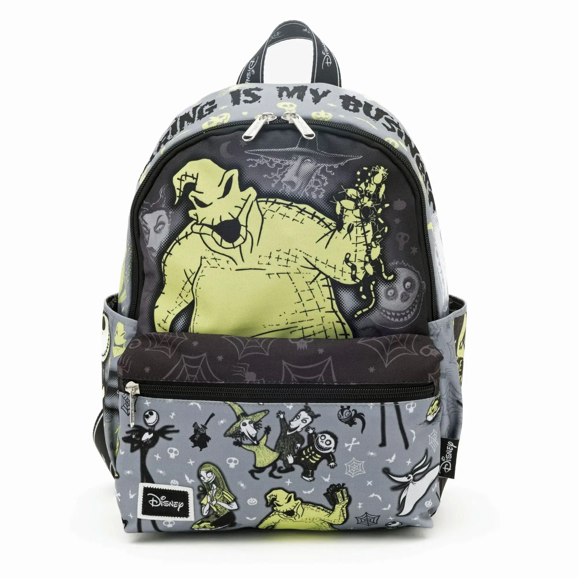 WondaPop Disney The Nightmare Before Christmas Oogie Boogie 13" Cute Printed Nylon Mini Backpack with Side Pockets for Halloween, Backpack Cute, Casual Printed Backpack