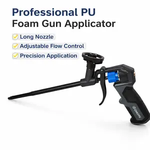 PU Foam Spray Gun with PTFE-Coated Barrel Adjustable Flow Control for Sealing Insulation & Gap Filling Manual Applicator Tool for Windows Doors Joints