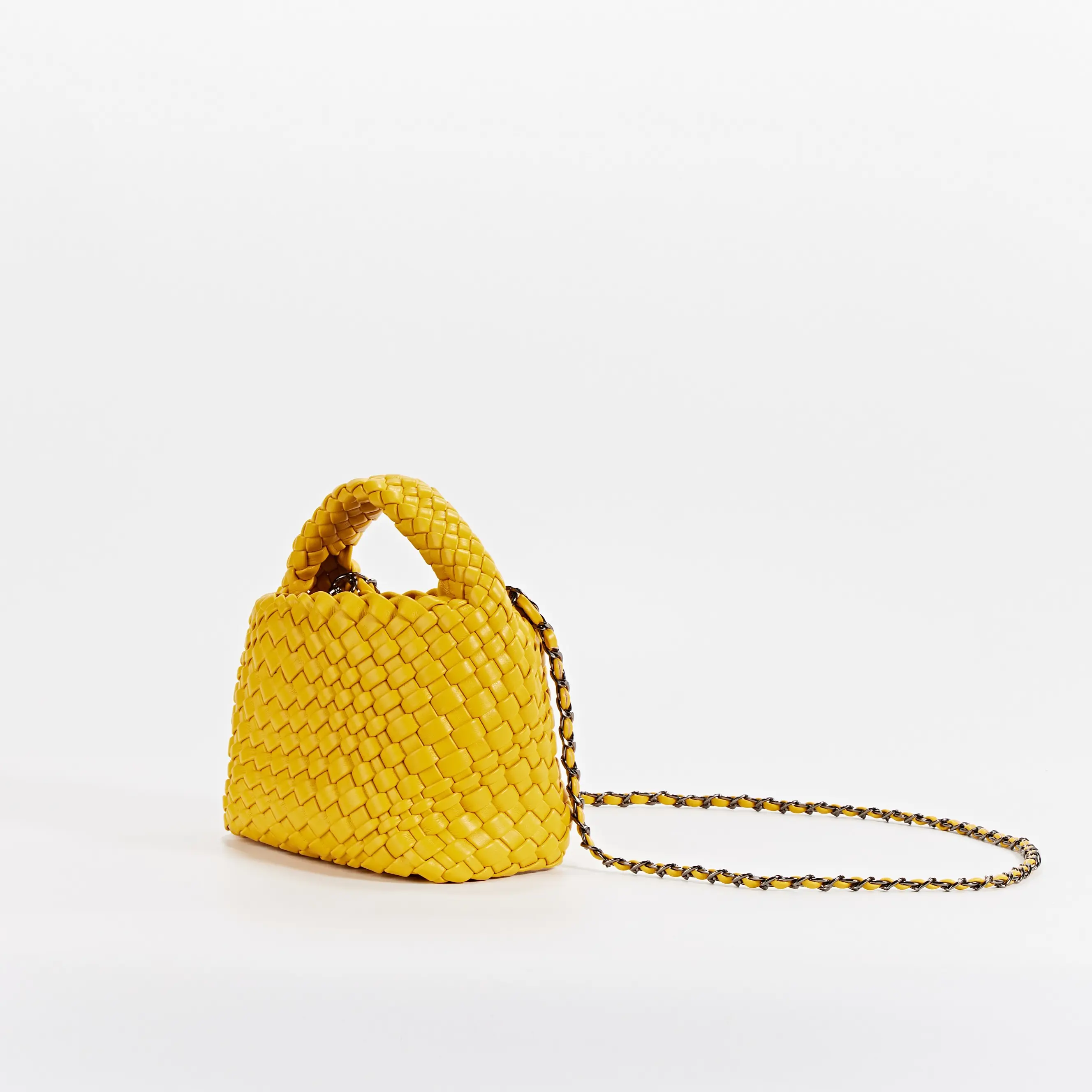 Calliope Handwoven Mini Hobo Classic - Soft Leather Woven Mini Hobo bag Chain Shoulder Retro Multifunctional