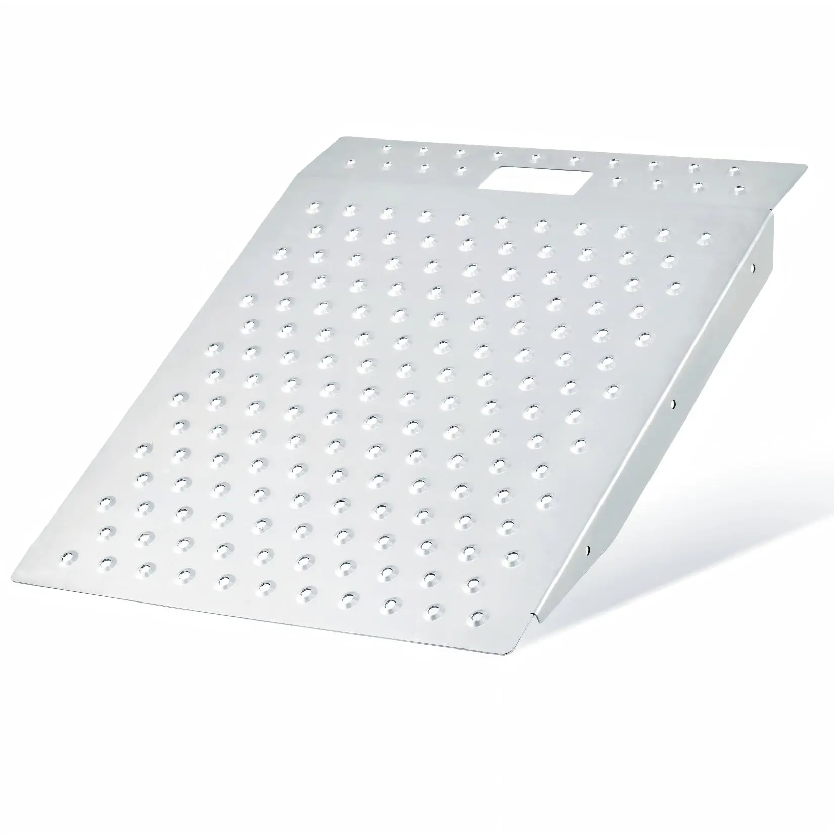 Garvee 29" x 24" Heavy Duty Shed Ramp with 750 LB Capacity, Anti-Slip Punch Plate Design for Riding Mowers, Lawn Equipment, ATVs, Motorcycles, Garages, and Barns