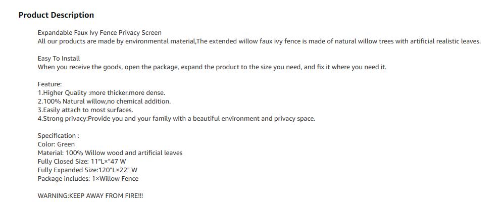 【Arbor Day】Expandable Fence Privacy Screen for Balcony Patio Outdoor,Decorative Faux Ivy Fencing Panel,Artificial