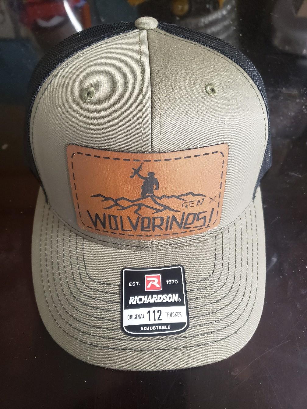 wolverines  Richardson hat with laser engraved leather patch