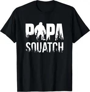 Men's Papa Squatch Pure Cotton Graphic T-Shirt, Menswear Top, Father's Day Present, Pure Cotton Fabric Gift for Dad