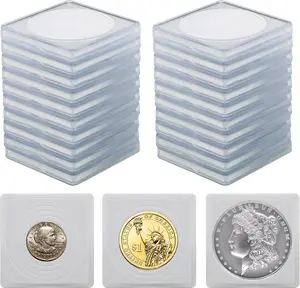 Coin Snap Holders 20 Pcs Silver Dollar Coin Holders Clear Coin Capsules Cases Collectors with 5 Sizes White Gasket 20/25/30/35/40mm