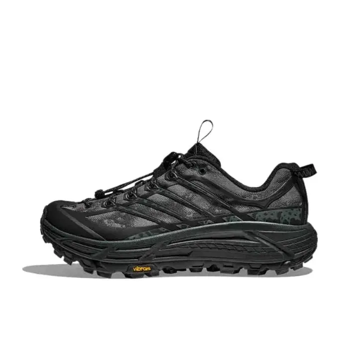 Unisex All Black Trekking Hiking Sneakers, Rugged Shock Absorbing Thick Sole, All Day Comfort, Wide Feet Friendly, Outdoor Trail & Daily Commute Wear, Original Shoe Box Included