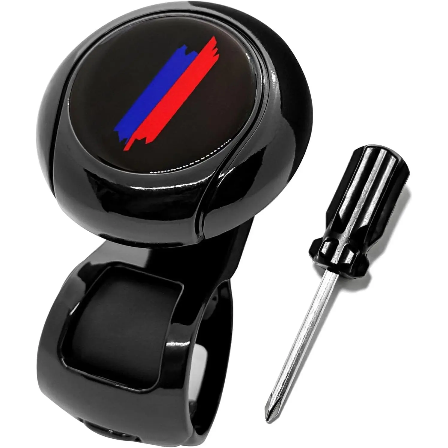 Three-Color Sports Steering Wheel Knob Universal Non-Slip Suitable for BMW X1 X2 X3 X4 X5 X6 X7 1 2 3 4 5 7 M Series SUV, Car, Truck, Boat, RV, Bus, Tractor, etc