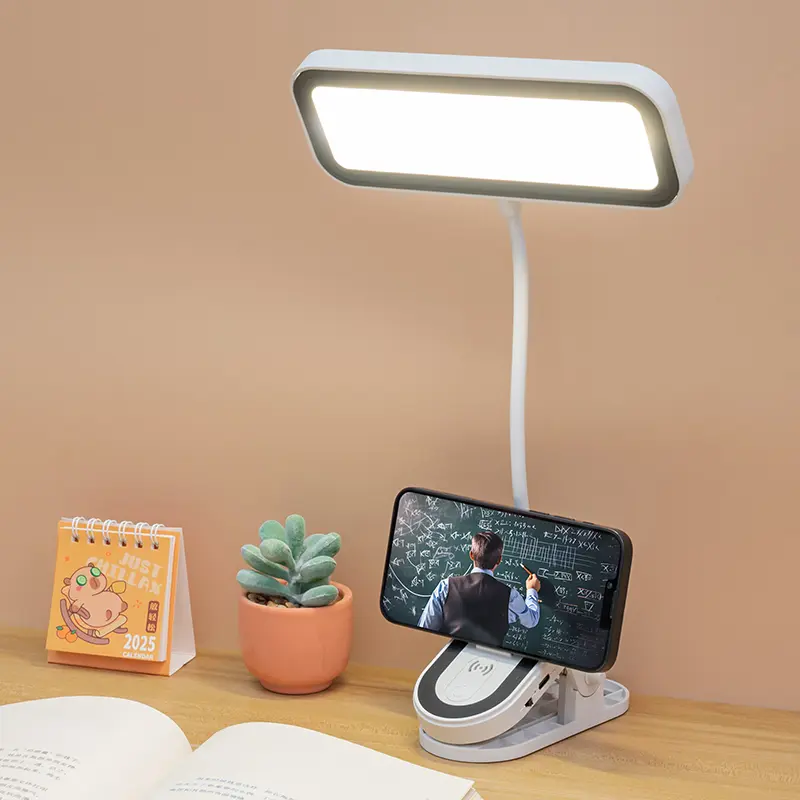 1pc Rechargeable Clip-On LED Desk Lamp - LED Lights, Compact Desk Decor, Touch-Controlled 3-Color Dimming, Adjustable Bendable, Eye-Friendly, Batteries-Powered, Relaxation-Focused for Office Reading & Home Improvement Indoor Lighting, Office Accessories