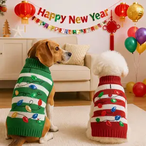 Christmas Plaid Pet Sweater, Soft Warm Fabric for Small Dogs & Cats, Festive Winter Apparel, Cozy Holiday Pet Clothes